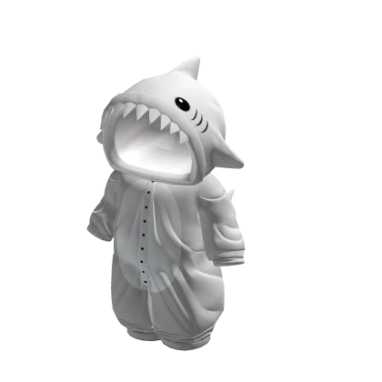 Cute Plushie Shark Onesie - White