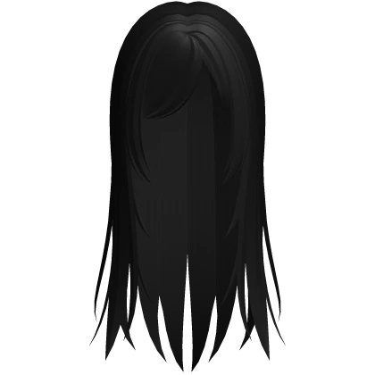 long wispy anime ghost girl hair in black