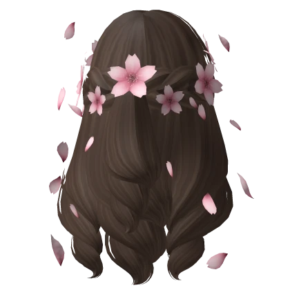 Spring Cherry Blossom Half up Brown Hair