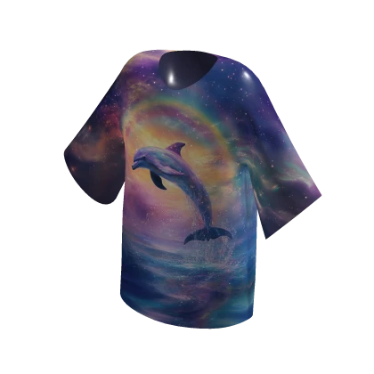Funny Rainbow Infinity Dolphin Meme Baggy T-Shirt