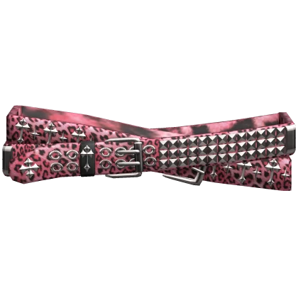 Pink Leopard Emo Crosses Double Belt 1.0