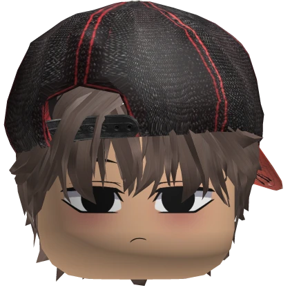Cute Emo Cool Boy w/ Distressed Red Crow Cap