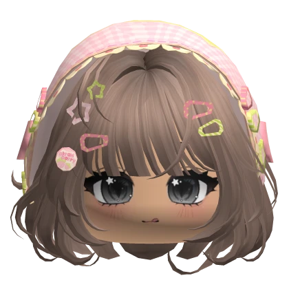 Milktea Igari Bob w/ Cute Face & Pink Green Bonnet