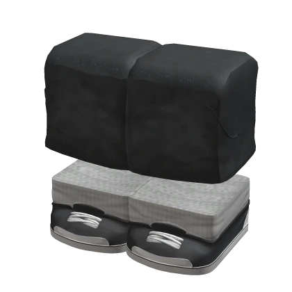 Black Jeans Shorts Black Sneakers Y2K 1.0 Blocky