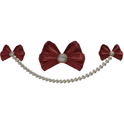 Rococo Renaissance Elegant Bow Pearl Chain in Red