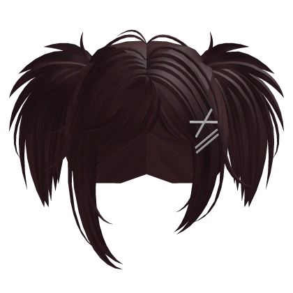Messy Punk Rockstar Mini Pigtails (Burgundy Red)