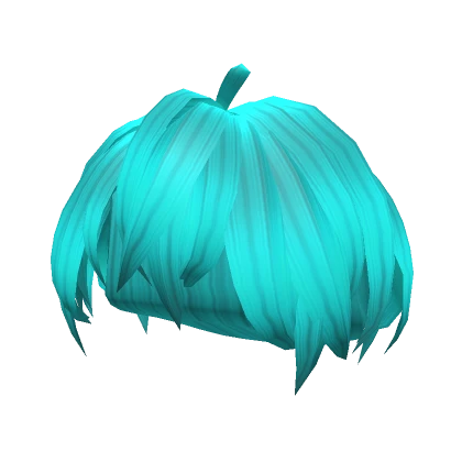 Peach Shy Anime Hairstyle in Cyan