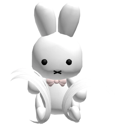 white bunny on head black