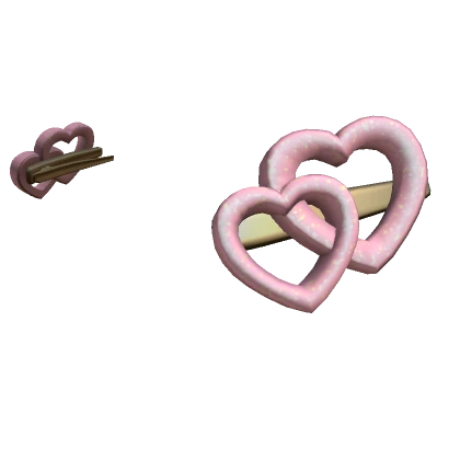 Valentine Heart Hair Clips Pink