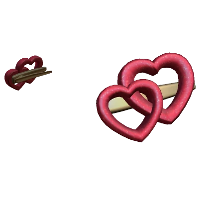 Valentine Heart Hair Clips Red