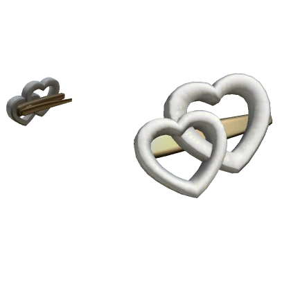 Valentine Heart Hair Clips White