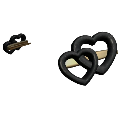 Valentine Heart Hair Clips Black