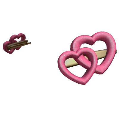 Valentine Heart Hair Clips Super Pink