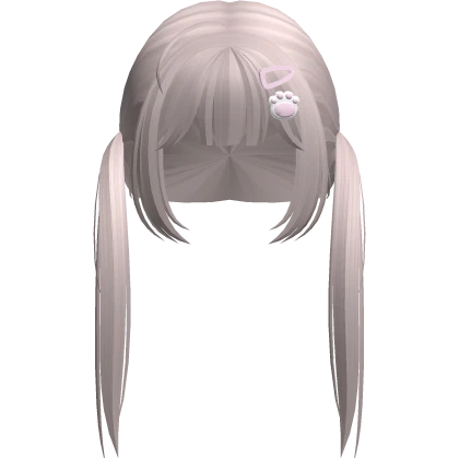 ♡ : kawaii light ash low pigtails w hairclips
