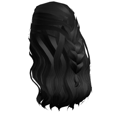 Boho Half-braided Waves in Black