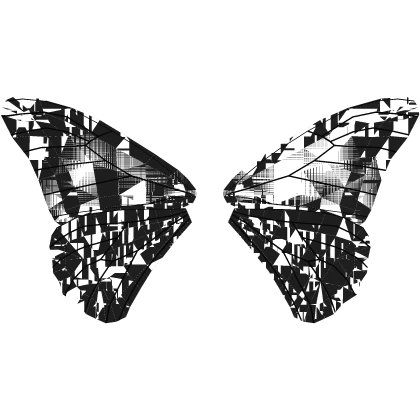 Black And White Glitch Butterfly Wings [Animated]