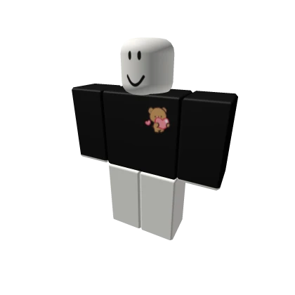 kawaii bear matching black long sleeves