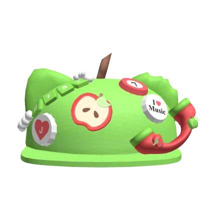 ♡ Retro Neon Harajuku Hippie Green Apple Hat 🍏
