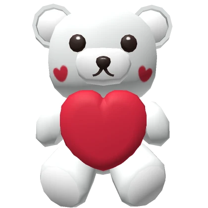 GIANT FLUFFY VALENTINES BEAR in white