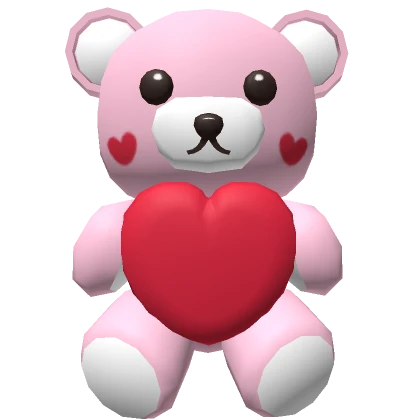 GIANT FLUFFY VALENTINES BEAR in pink