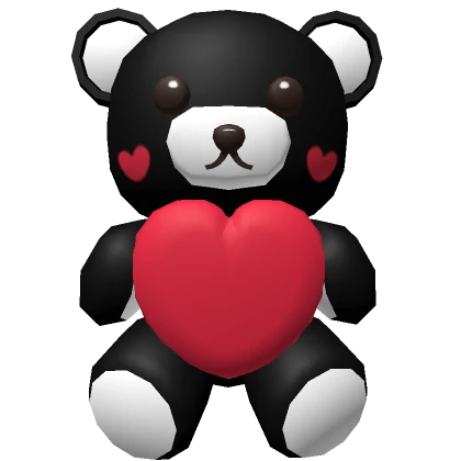 GIANT FLUFFY VALENTINES BEAR in black