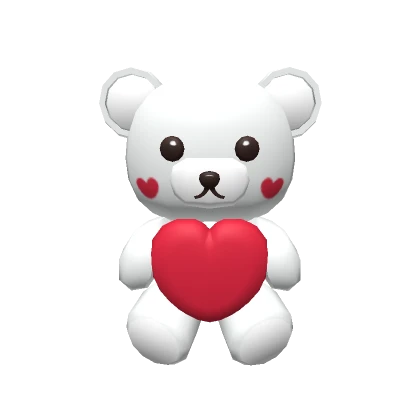 Valentines Bear in White