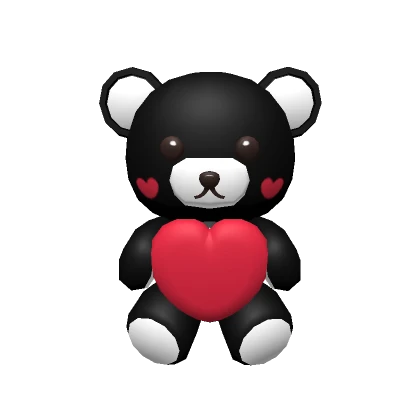 Valentines Bear in Black