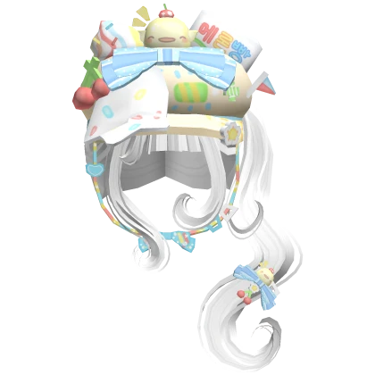 ♡ cutesy yummy ice cream duck hair (White)