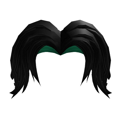 Short Curtain Anime Hairbangs [Black/Green]