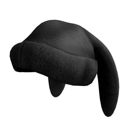 Black Emo Y2K Fuzzy Bunny Beanie