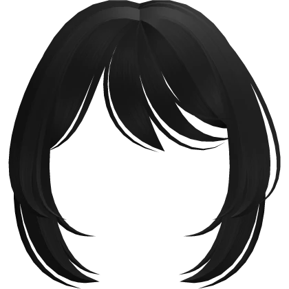 Black Cute Anime Messy Side Bangs