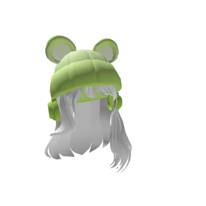 Hair with Green Bear Beanie