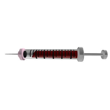 ✞ : doctor's pink syringe needle w/ fake blood