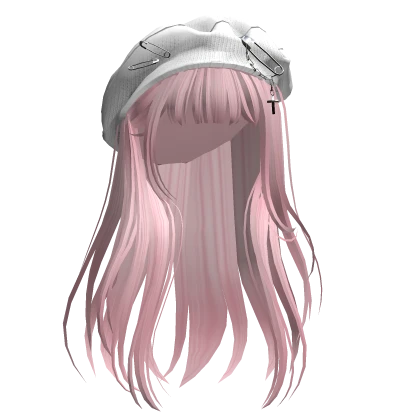 Pink Straight Hair w/ Beret