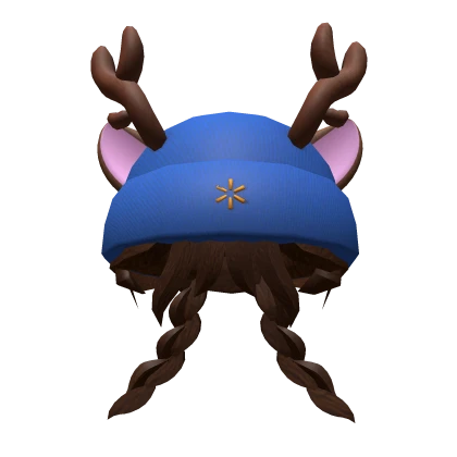 Reindeer Cap with Pigtail Braids