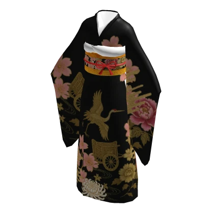 Elegant Black Kimono with Luxurious Embroidery ✨