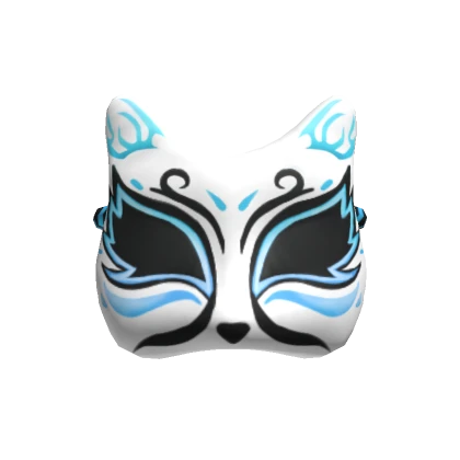 Blue Kitsune Mask Front