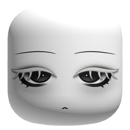 Emotionless Face w/ Black Eyes and White Eyelashes