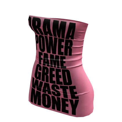 Y2K ♔ Pink Drama Power Graphic Dress