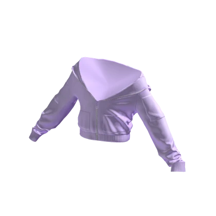 Purple Cropped Zipped Hoodie