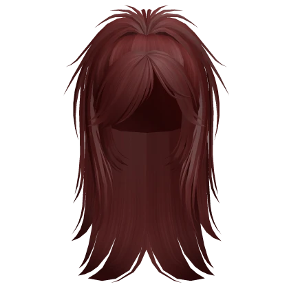 messy half-up grunge ponytail (dark red)