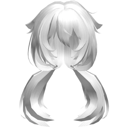  Low Twintails Hair Droopy Cat Ears- White 