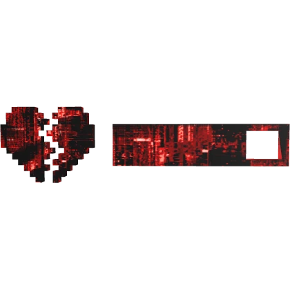Red Animated Glitch Broken Heart 8-Bit Hp Bar