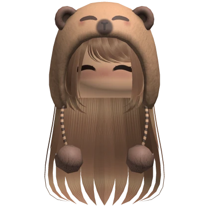 Caramel Hair w Capybara Hat + Blush Face 