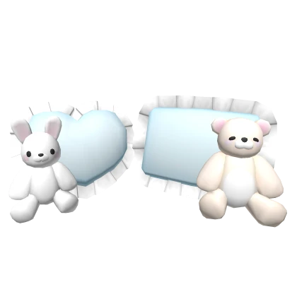 ♡ : kawaii blue sleepover floor plushies