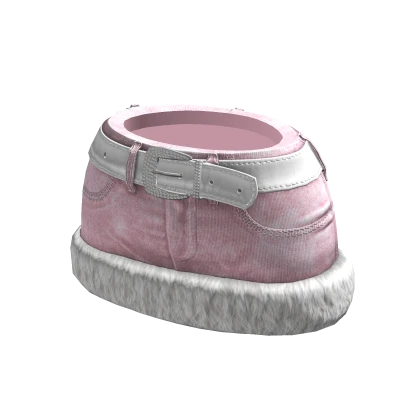 Y2K Pink Denim Miniskirt & Fur