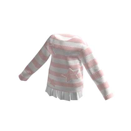 🍀Off Shoulder Y2K Sweater w Skirt (Pink)