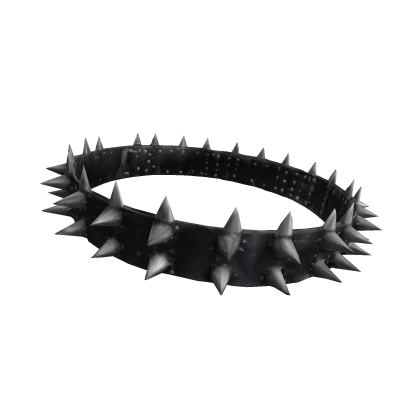 punk grunge black spiky collar on head