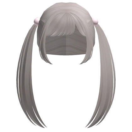 ♡꒰ shoujo silver bobble anime pigtails 