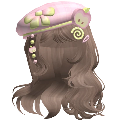 ♡ Igari Pink Apple Girl w/ Charmed Beret (Brown)